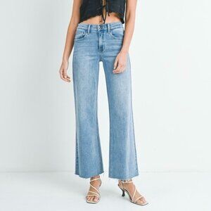 JUST USA MEDIUM WASH WIDE LEG DENIM JEANS